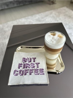 Uslucan Alışveriş But First Coffee Desenli Kokteyl Peçete