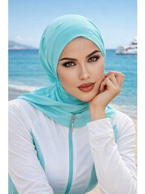 Aişe Tesettür Mint Hijab Havuz ve Deniz Bonesi