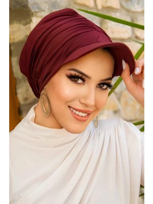Aişe Tesettür Bordo Havuz & Deniz Şapkası / Mayo Üstüne Kullanılabilir