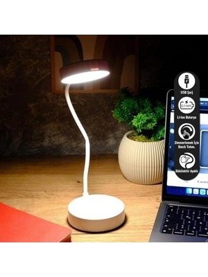 Uslucan Alışveriş 3 Mod Işıklı Masa Lambası, Akrobat Masaüstü Çalışma Lambası, USB Şarjlı 3 Aydınlatma Modlu Kitap Okuma, Ders Çalışma Ayarlanabilir Yükseklikli Lamba