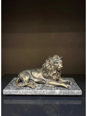 Mermer Tabanlı Dekoratif Aslan
