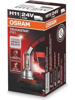 Uslucan Alışveriş Ampul Truckstar Pro H11 24V 70W%120'YE Kadar Fazla Işık 2.5x Daha Uzun Kullanım Süresi 64216TSP
