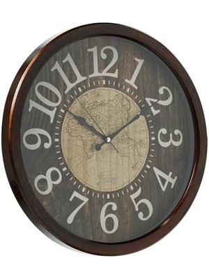 Uslucan Alışveriş Galaxy 706-3 Modern Kadranlı Dünya Haritalı Sessiz Akar Duvar Saati, 42CM