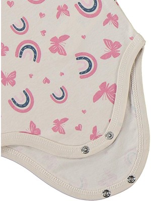 Civil Baby Kelebek Empirmeli 3 Lü 0-36 Ay Çıtçıtlı Badi - Bej 3-6 Ay