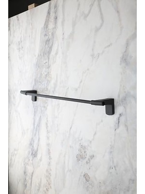 Uslucan Alışveriş Banyo F1 Model Paslanmaz Siyah Uzun Havluluk, Havlu Askısı 40 cm 5 Yıl Garanti