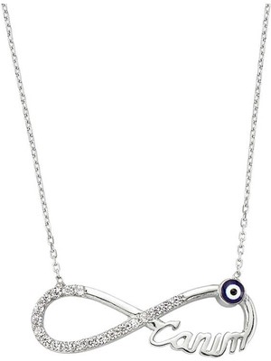 Aya Diamond Gümüş Nazarlı Sonsuzluk Canım Bayan Kolye