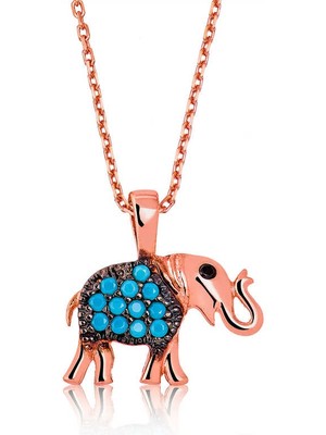 Aya Diamond Gümüş Mavi Fil Bayan Kolye