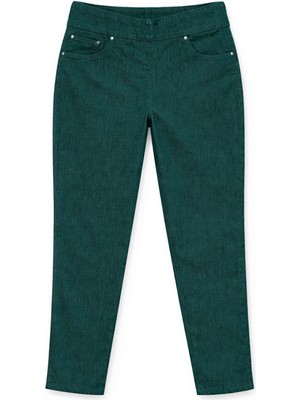 Markapia Kadın Koyu Yeşil Likralı Esnek Tayt Jean Pantolon