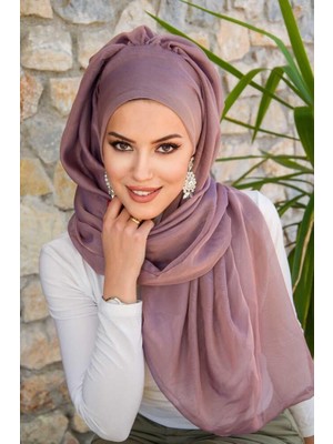 Aişe Tesettür Pudra Janjan Şifon Abiye Şal