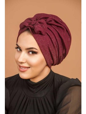 Aişe Tesettür Bordo Abiye Hazır Türban Bone - 60300