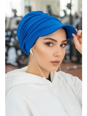 Aişe Tesettür Saks Mavi Tesettür Şapka