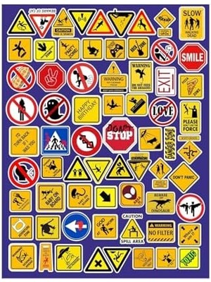 Uslucan Alışveriş Hilarious Road Signs Eğlenceli Yol Işaretleri Telefon Laptop Notebook Tablet Defter Etiket