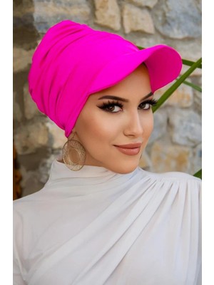 Aişe Tesettür Neon Pembe Havuz - Deniz Şapkası / Mayo Üstüne Kullanılabilir