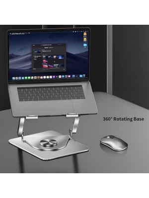 Uslucan Alışveriş Laptop Standı Alüminyum Soğutmalı Mıknatıslı Harici Fanlı 360 Derece Döner Ayarlı Ergonomik Gaming Notebook ve MacBook Uyumlu Güçlü Soğutucu Stand Gri
