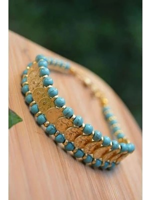 Stoneage Turkuaz Tuğraiı Bileklik
