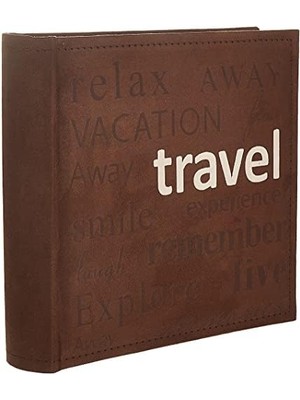Uslucan Alışveriş Albums Seyahat Metin Tasarımı Dikişli Süet Kapak Fotoğraf Albümü, Kahverengi