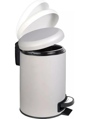 Uslucan Alışveriş Paslanmaz Pedallı Çöp Kovası Beyaz 3 Lt (000300-2)