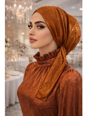 Aişe Tesettür Taba Abiye Eşarp Bone