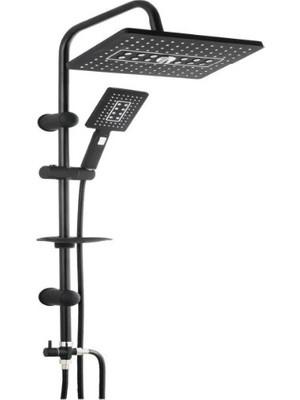 K-Yonlineticaret Lüks Robot Duş Seti Mat Siyah Dikdörtgen | Çok Fonksiyonlu Yağmur Robot Duş Sistemi