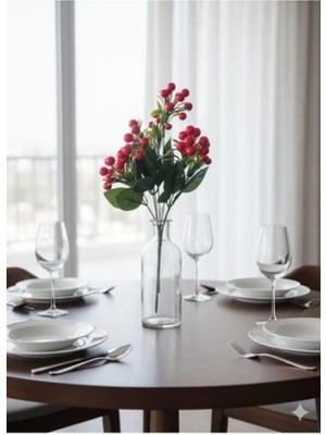 Uslucan Alışveriş Yapay Çiçek Kırmızı Kokina Demeti Kokina Çiçeği Yılbaşı Süsü Yılbaşı Ağacı Süsü