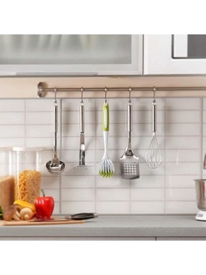 Uslucan Alışveriş Saplı Bulaşık Fırçası, 2'li Paket Sert Kıllı Mutfak Fırçası, Lavabo, Tencere ve Tavalar Için Yerleşik Kazıyıcılı Temizlik Fırçası