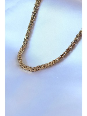 K-Yonlineticaret 316L Çelik Gold Renk Kral Zincir Model Erkek Kolye