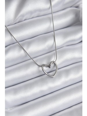 K-Yonlineticaret 316L Çelik Gümüş Renk Kalp Model Kadın Kolye