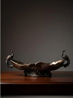 Bronze Tavuskuşlu Gondol 44*18.5 cm