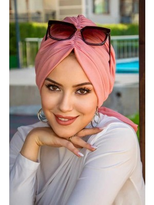 Aişe Tesettür Koyu Pudra Tokalı Bone