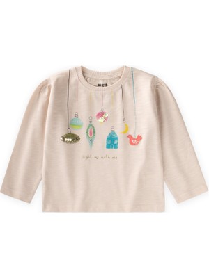 Cigit Otantik Baskılı Mevsimlik T-Shırt 1-7 Yaş Bej