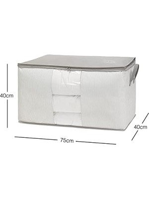 Uslucan Alışveriş Boy Pvc Pencereli Gri Çizgili Stuff & Things Hurç 75 x 40 x 40 cm