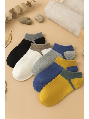 Çocuk 5 Çift Renkli Kısa Patik Çorap