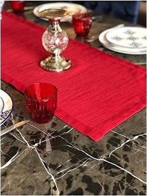 Uslucan Alışveriş Viemso Simli Runner Kırmızı 45X200