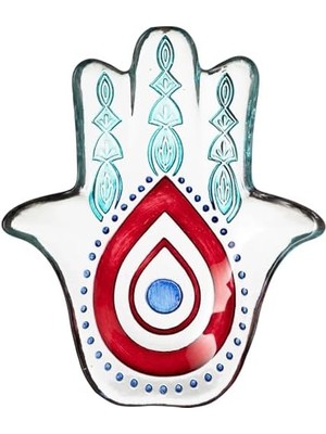 Uslucan Alışveriş Hamsea Kırmızı Dekoratif Tabak 27CM