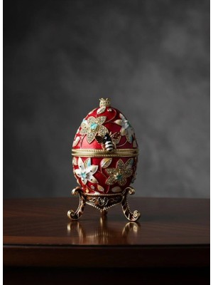 Taşlı Işlemeli Takı Kutusu 16 cm