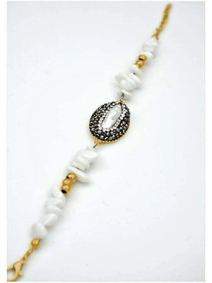 Stoneage F04157 Inci ve Kuvars Taşlı Özel Tasarım Bileklik