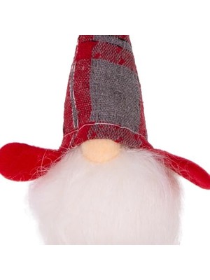 Uslucan Alışveriş Yılbaşı Süsü Baba Figürü Işıklı Kısa Kollu Kırmızı-Gri 7X17 Cm.
