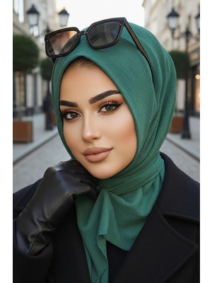 Aişe Tesettür Petrol Yeşili Köpük Hazır Eşarp