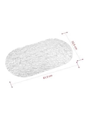 Uslucan Alışveriş Premium Serisi Banyo - Küvet Içi Kaydırmaz Vantuzlu Yuvarlak Desenli Paspas 62 x 32 Cm, Şeffaf