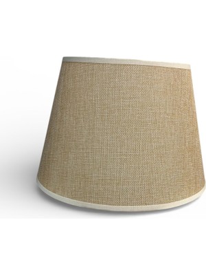 Mars Concept Keten Kumaş Abajur Şapkası Alt Çap 30 cm Dekoratif Abajur ve Lambader Başlığı