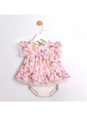 ministok Joyce Çiçek Desenli Külotlu Kız Bebek Elbise