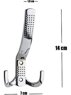 Uslucan Alışveriş 5 Adet Noktalı Vestiyer Dolap Mobilya Kapak Askısı Krom Askı 14 cm