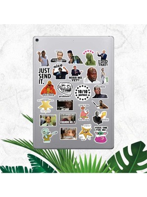 Uslucan Alışveriş Komik Mem Çıkartma Seri 1 Notebook Tablet Telefon Ajanda Laptop Defter Seti