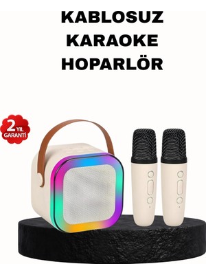 Toptan Bulurum Karaoke Hoparlör Taşınabilir Çift Mikrofonlu ve LED Işıklı Bluetooth 5.0