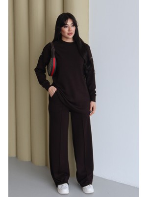 Balenbi Omuz Çıtçıt Detaylı Bisiklet Yaka Oversize Modal Tesettür Takım 1178