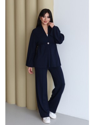 Balenbi Şal Yaka Büzgü Detaylı Rahat Kalıp Modal Kimono Tesettür Takım 1179