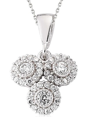 Aya Diamond Gümüş Beyaz Taşlı Bayan Kolye
