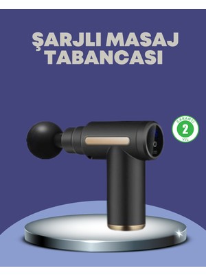 Karahanbey Sporcu Kas Masaj Tabancası 6 Kademe Güçlü Titreşim 4 Başlık Şarjlı Masaj Aleti - Lisinya