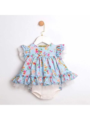 ministok Joyce Çiçek Desenli Külotlu Kız Bebek Elbise
