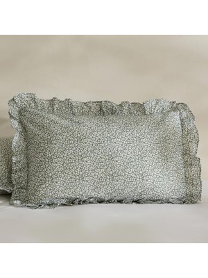 Uslucan Alışveriş Fırfırlı 2'li Yastık Kılıfı Yeşil